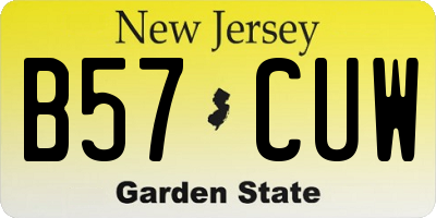 NJ license plate B57CUW