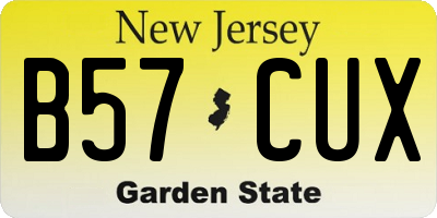NJ license plate B57CUX