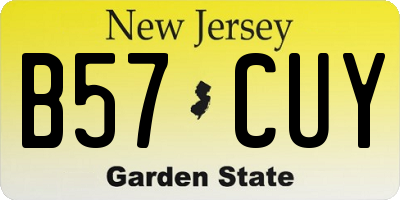 NJ license plate B57CUY