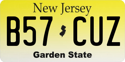 NJ license plate B57CUZ