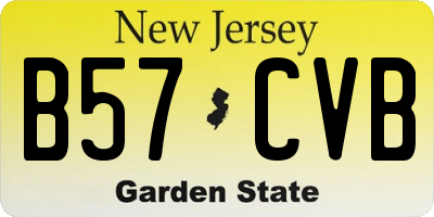 NJ license plate B57CVB
