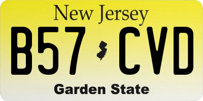 NJ license plate B57CVD