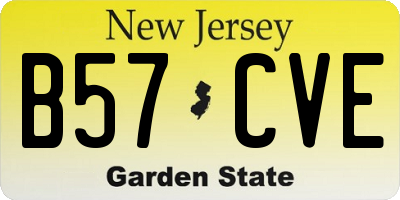 NJ license plate B57CVE