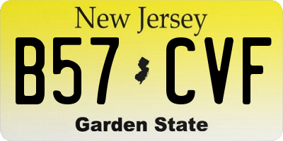 NJ license plate B57CVF