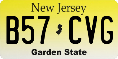 NJ license plate B57CVG