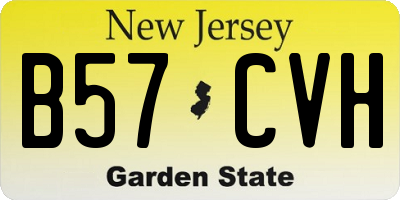 NJ license plate B57CVH
