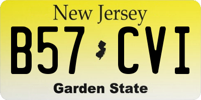 NJ license plate B57CVI
