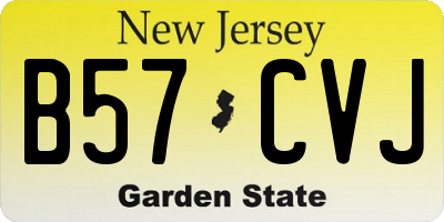 NJ license plate B57CVJ