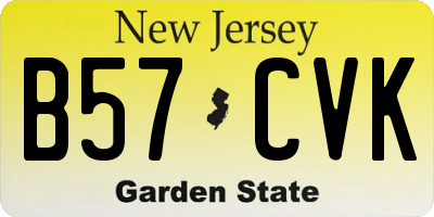 NJ license plate B57CVK