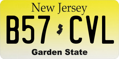 NJ license plate B57CVL