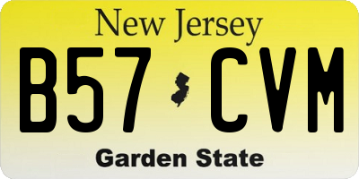NJ license plate B57CVM