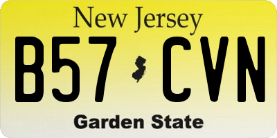 NJ license plate B57CVN