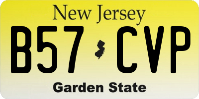 NJ license plate B57CVP