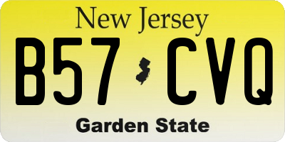 NJ license plate B57CVQ