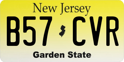 NJ license plate B57CVR
