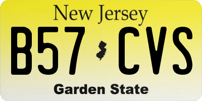 NJ license plate B57CVS