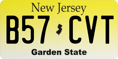 NJ license plate B57CVT