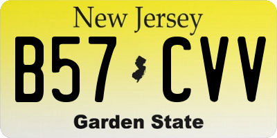 NJ license plate B57CVV