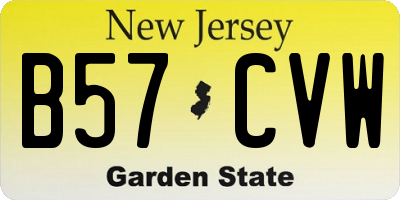NJ license plate B57CVW