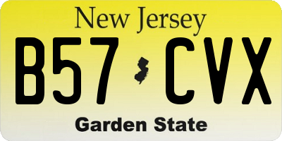 NJ license plate B57CVX