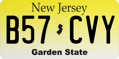 NJ license plate B57CVY