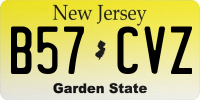 NJ license plate B57CVZ