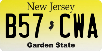 NJ license plate B57CWA