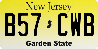 NJ license plate B57CWB