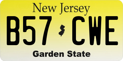 NJ license plate B57CWE