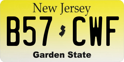 NJ license plate B57CWF