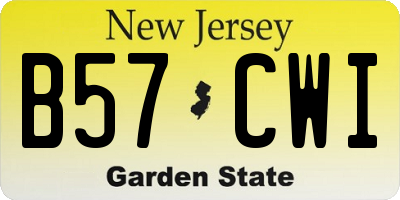 NJ license plate B57CWI