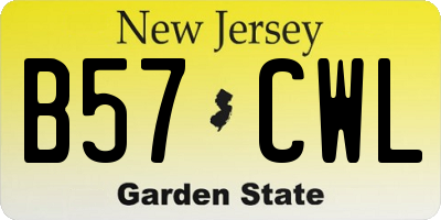 NJ license plate B57CWL