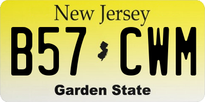 NJ license plate B57CWM