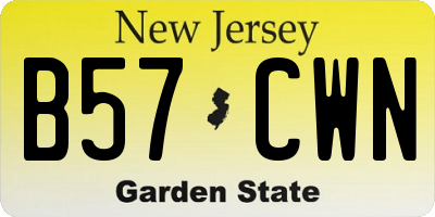 NJ license plate B57CWN