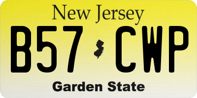 NJ license plate B57CWP