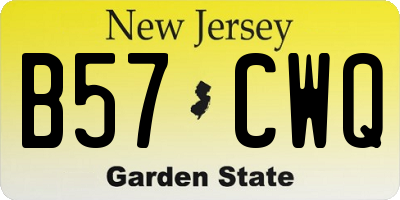 NJ license plate B57CWQ