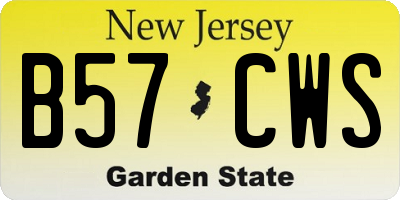 NJ license plate B57CWS