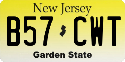 NJ license plate B57CWT
