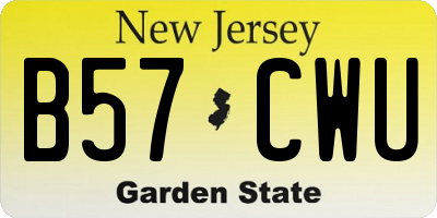 NJ license plate B57CWU