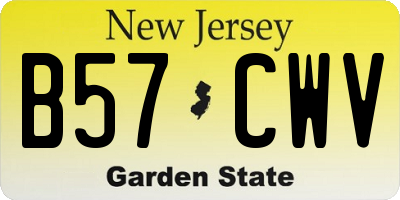 NJ license plate B57CWV