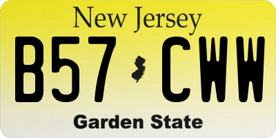 NJ license plate B57CWW