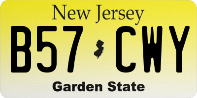 NJ license plate B57CWY