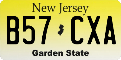NJ license plate B57CXA