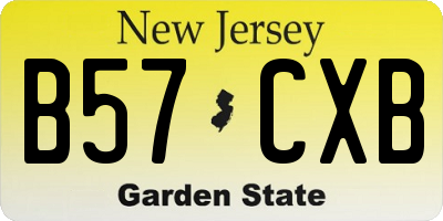 NJ license plate B57CXB