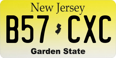 NJ license plate B57CXC