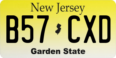 NJ license plate B57CXD