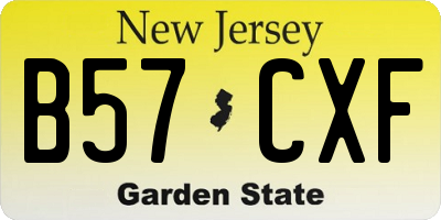 NJ license plate B57CXF