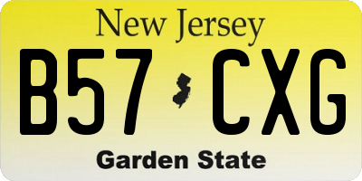NJ license plate B57CXG