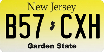 NJ license plate B57CXH