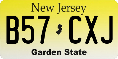NJ license plate B57CXJ